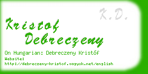 kristof debreczeny business card